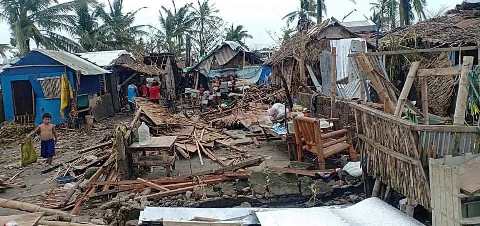 Community affected by typhoon